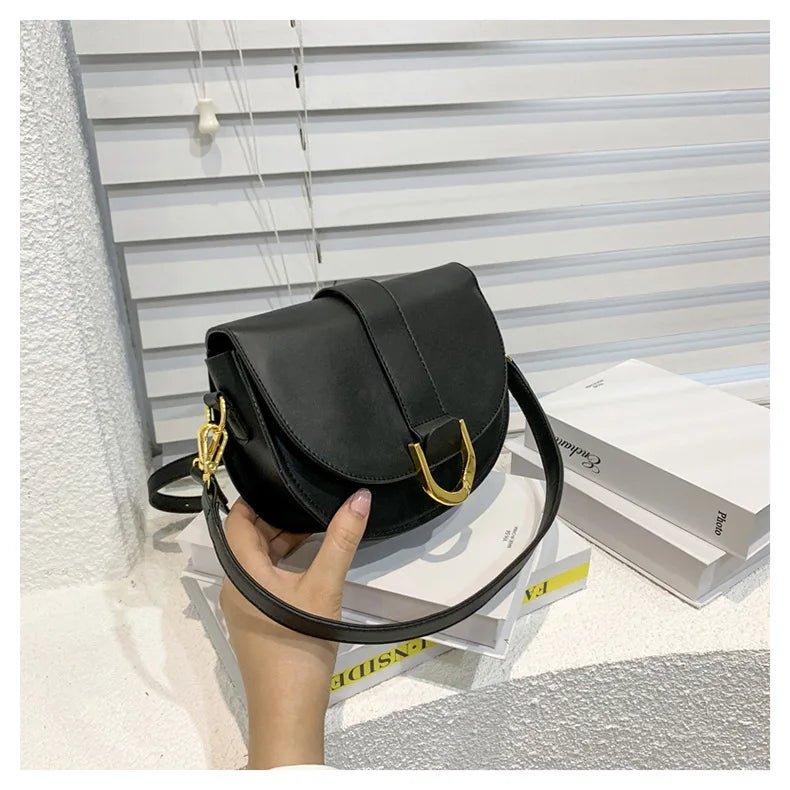 Fashion Trendy Ladies Leather Chain Crossbody Saddle Bag Women's Stylish Handbag - Zeprah