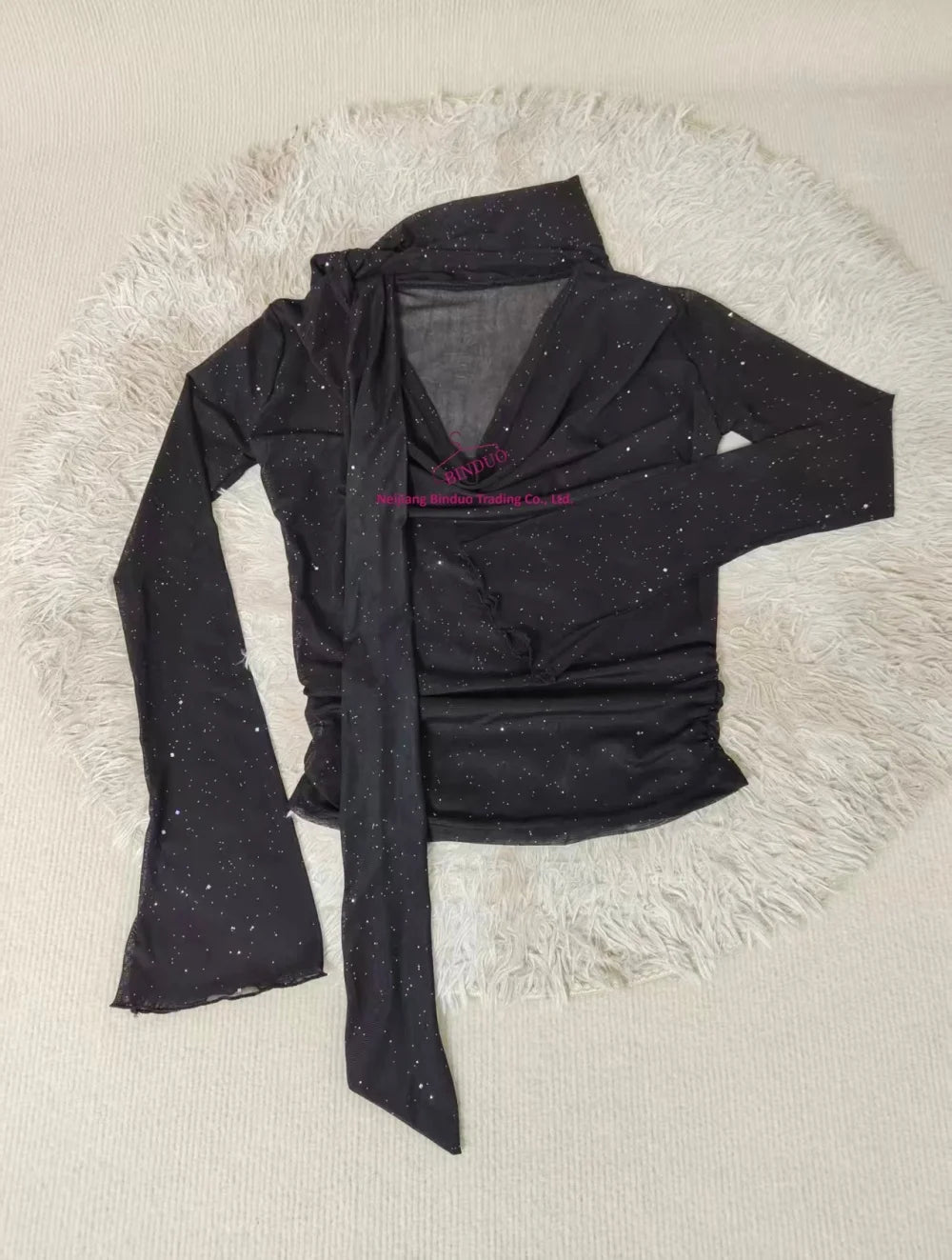 Fashion V - neck Swing Collar Top 2025 Spring and Summer New French Elegant Slim T-shirt Women - Zeprah