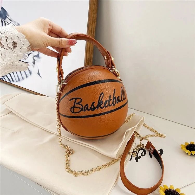 Fashion Women's Mini Tote Handbags Creative Basketball Inspired Shoulder Messenger Bag with Zipper Closure Small Personalities - Zeprah