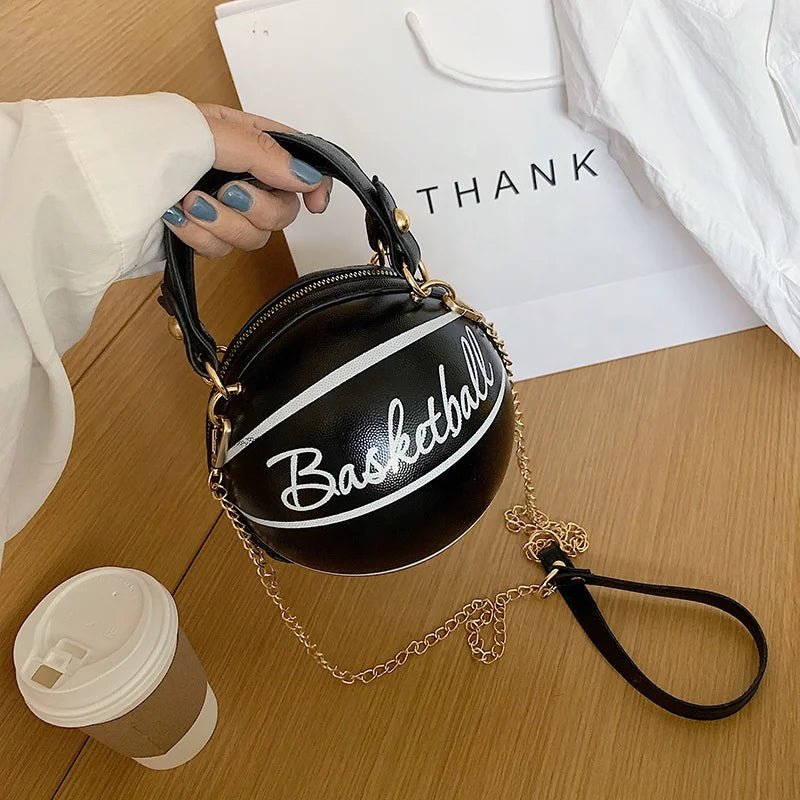Fashion Women's Mini Tote Handbags Creative Basketball Inspired Shoulder Messenger Bag with Zipper Closure Small Personalities - Zeprah