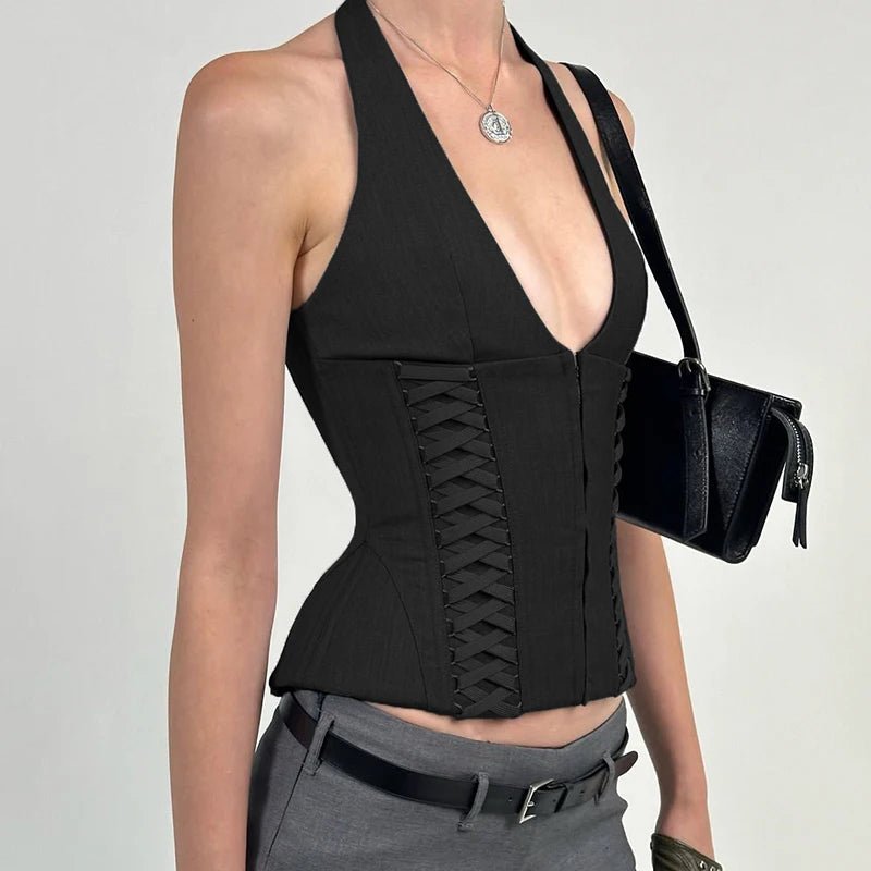 Fashionable and Sexy New Design Unique Knitted Short Sleeveless Tank Tops Hot Selling Women's Solid Color Y2K Style - Zeprah