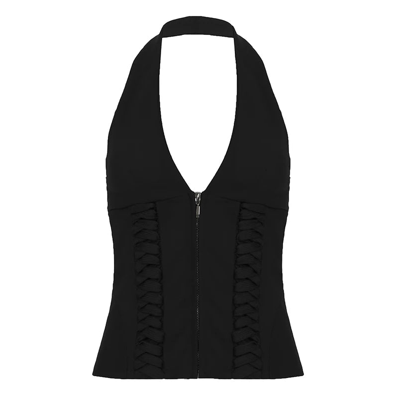 Fashionable and sexy new design unique sleeveless top Hot selling women's solid color top - Zeprah