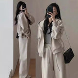 Fashionable Autumn/Winter Hoodie Sportswear Set for Women: Hooded Top & WideLeg Pants Women's Sports Casual Two - Piece Set - Zeprah