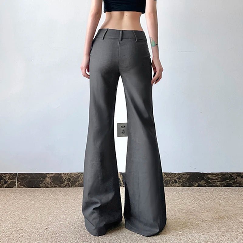 Fashionable Casual Professional Women's Breathable Patchwork Flat Front Summer Low Rise Regular Fit Suit Pants - Zeprah