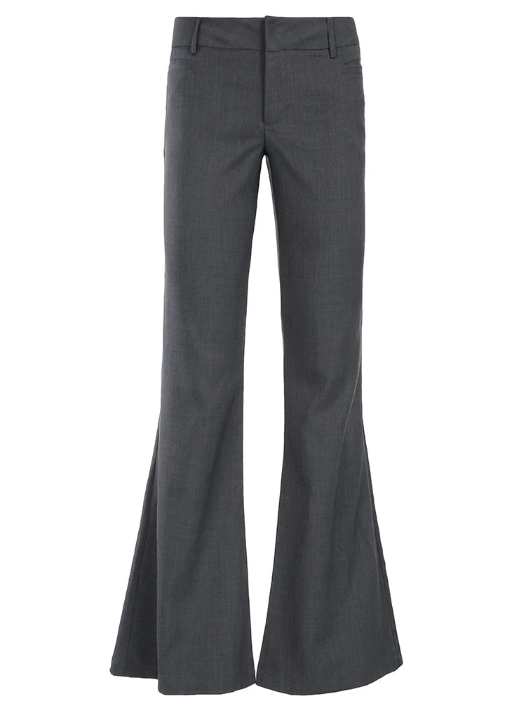 Fashionable Casual Professional Women's Breathable Patchwork Flat Front Summer Low Rise Regular Fit Suit Pants - Zeprah