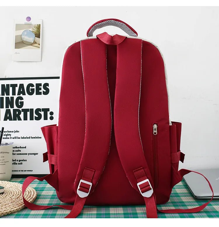 Fashionable Five - Piece Backpack Students Schoolbag Fashionable Waterproof Set School Bags Student Backpack Set - Zeprah