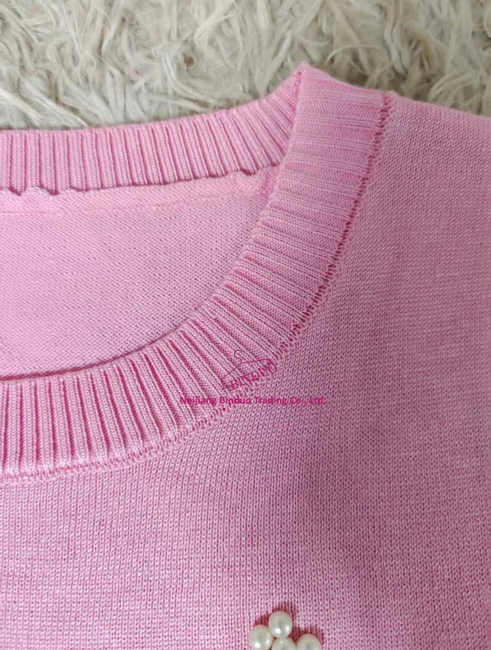 Fashionable Korean - style Knitwear Women's T-shirts Beads Exquisite Elegant Summer Slim New Style Knitwear Top All - match - Zeprah