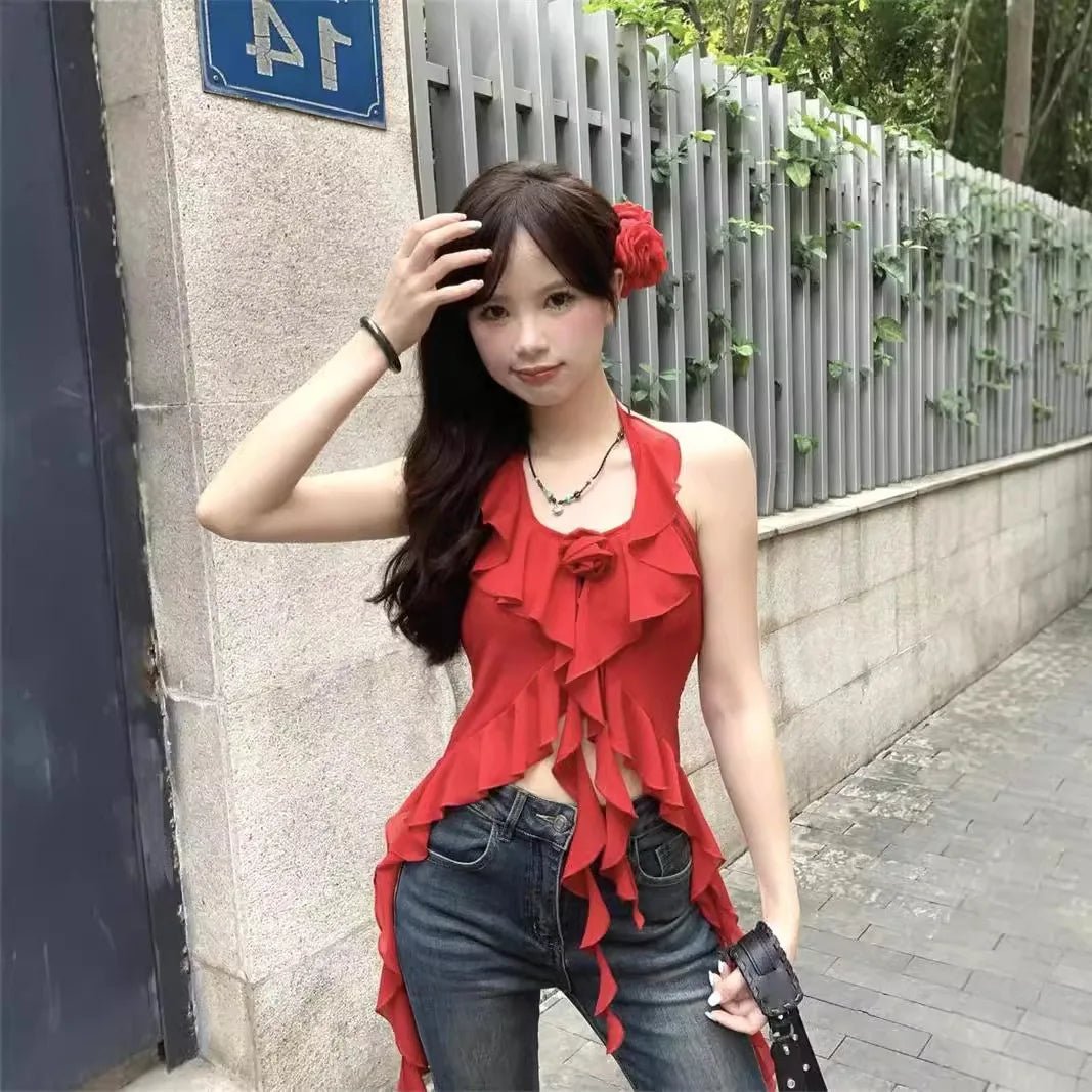 Fashionable Sleeveless Tops Irregular Streamer Basic tank Top Innocent - Seductive Style Women's Tanks Camis - Zeprah