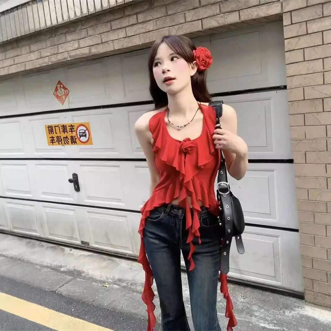 Fashionable Sleeveless Tops Irregular Streamer Basic tank Top Innocent - Seductive Style Women's Tanks Camis - Zeprah