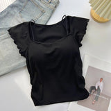 Fashionable tank Slim - fit Plain Sleeveless Tops Modern Going Out Tops - Zeprah