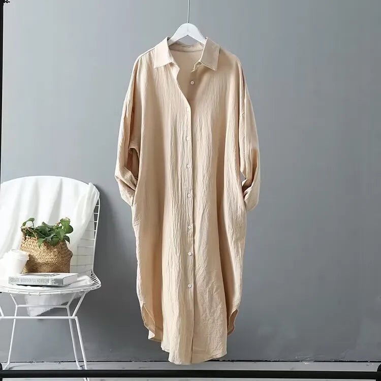 Fashionable Tunic Simple New Design Woman's Shirt Bestselling Plus Size Long - Line Shirt - Zeprah