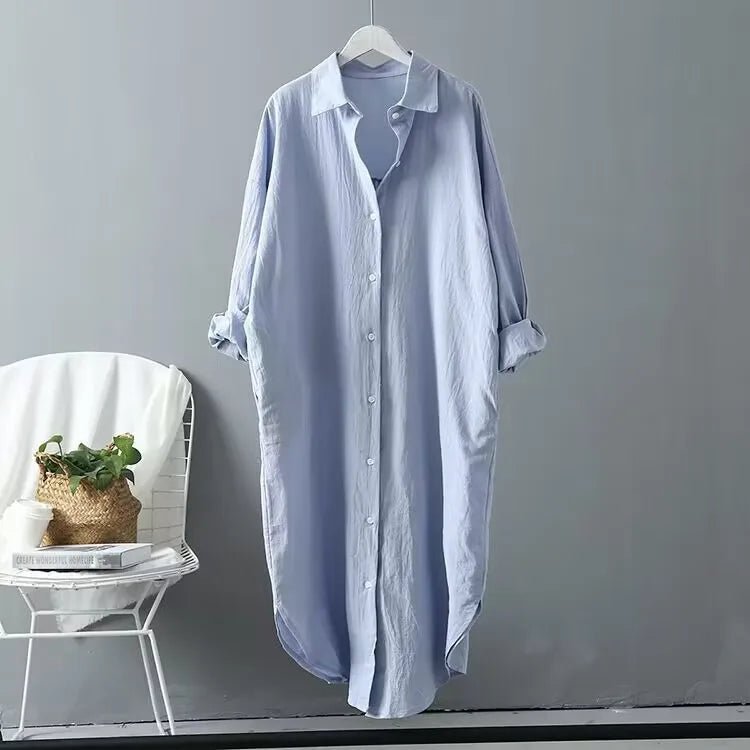 Fashionable Tunic Simple New Design Woman's Shirt Bestselling Plus Size Long - Line Shirt - Zeprah