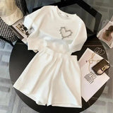 Fashionable Women's T-shirt and Shorts Set Simple Figure - hugging 2 - piece Set Classic Women's Casual Sets - Zeprah