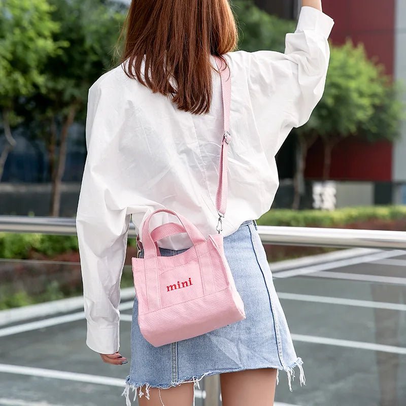 Fashionable Women's Tote Bag Blank Daily Life Letter Boutique Cotton Beach Canvas Shopping Bag - Zeprah