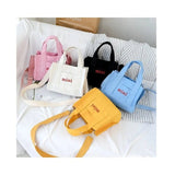 Fashionable Women's Tote Bag Blank Daily Life Letter Boutique Cotton Beach Canvas Shopping Bag - Zeprah