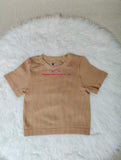 2025 New Round Neck T-shirt Sports Short Sleeve Threaded Spring and Summer Casual Short Sleeve Top