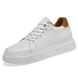 Mens Flat Height Increasing Elevator Shoes Women Leather Casual Sneakers 6cm 8cm Invisible Lift Low Top Platform Trainers