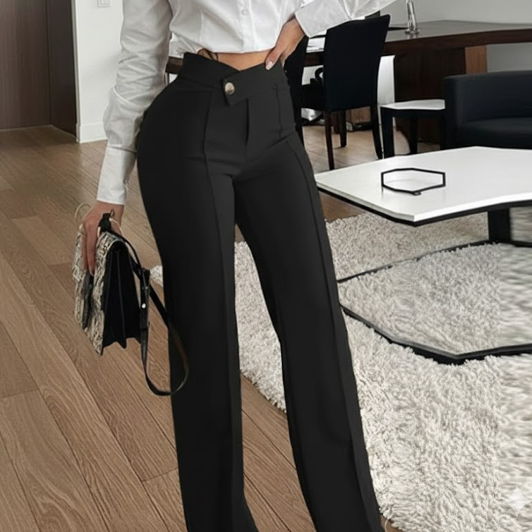 Wide-Leg Tailored Trousers – High-Waist Design