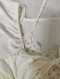Women's Light Yellow Square Neck Tie Front Puff Sleeve Slim Fit Blouse Summer Casual Tops