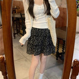 Boho Floral Print Tiered Ruffle Mini Skirt Women's Casual High Waist Layered Chiffon Skirt for Summer