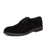 Low Cut Casual Classic Wedding Shoes Business Formal Lace-ups Durable Men Faux Suede Leather Shoes