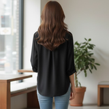 Essential Oversized Casual Button-Down Blouse