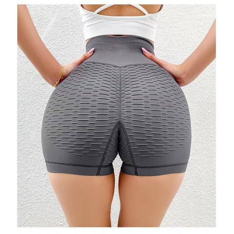 Fitness Shorts Women's Belly Tight Peach Hip Elastic Tight Yoga Shorts High Waist Running Shorts - Zeprah