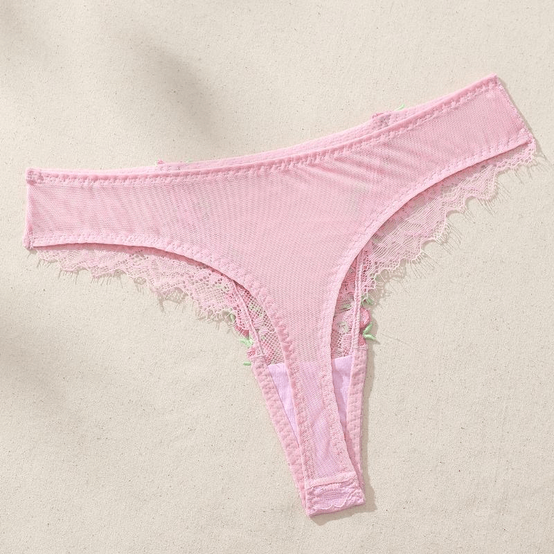 Floral Lace V - Thong – Embroidered Design - Zeprah