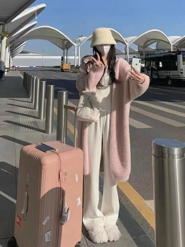 Fluffy Open Front Cardigan Loose coat Outerwear Laid - Back Cardigan Coat - Zeprah