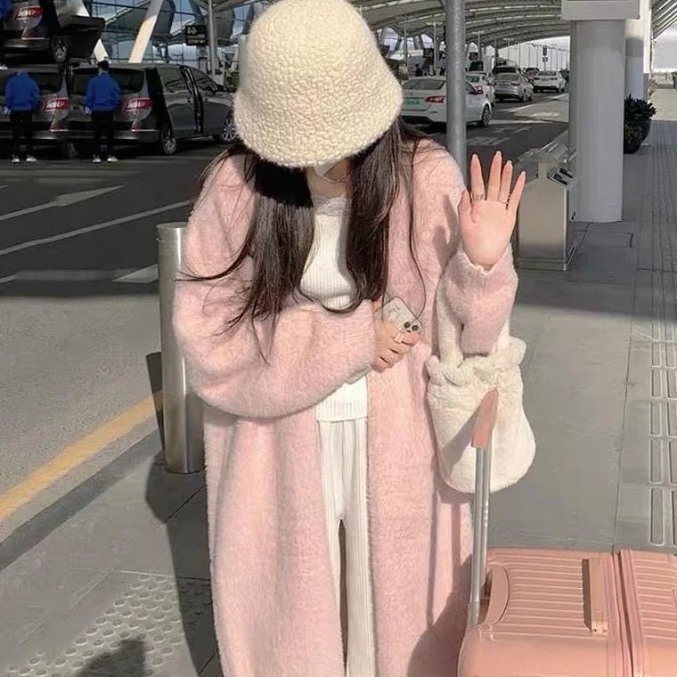 Fluffy Open Front Cardigan Loose coat Outerwear Laid - Back Cardigan Coat - Zeprah
