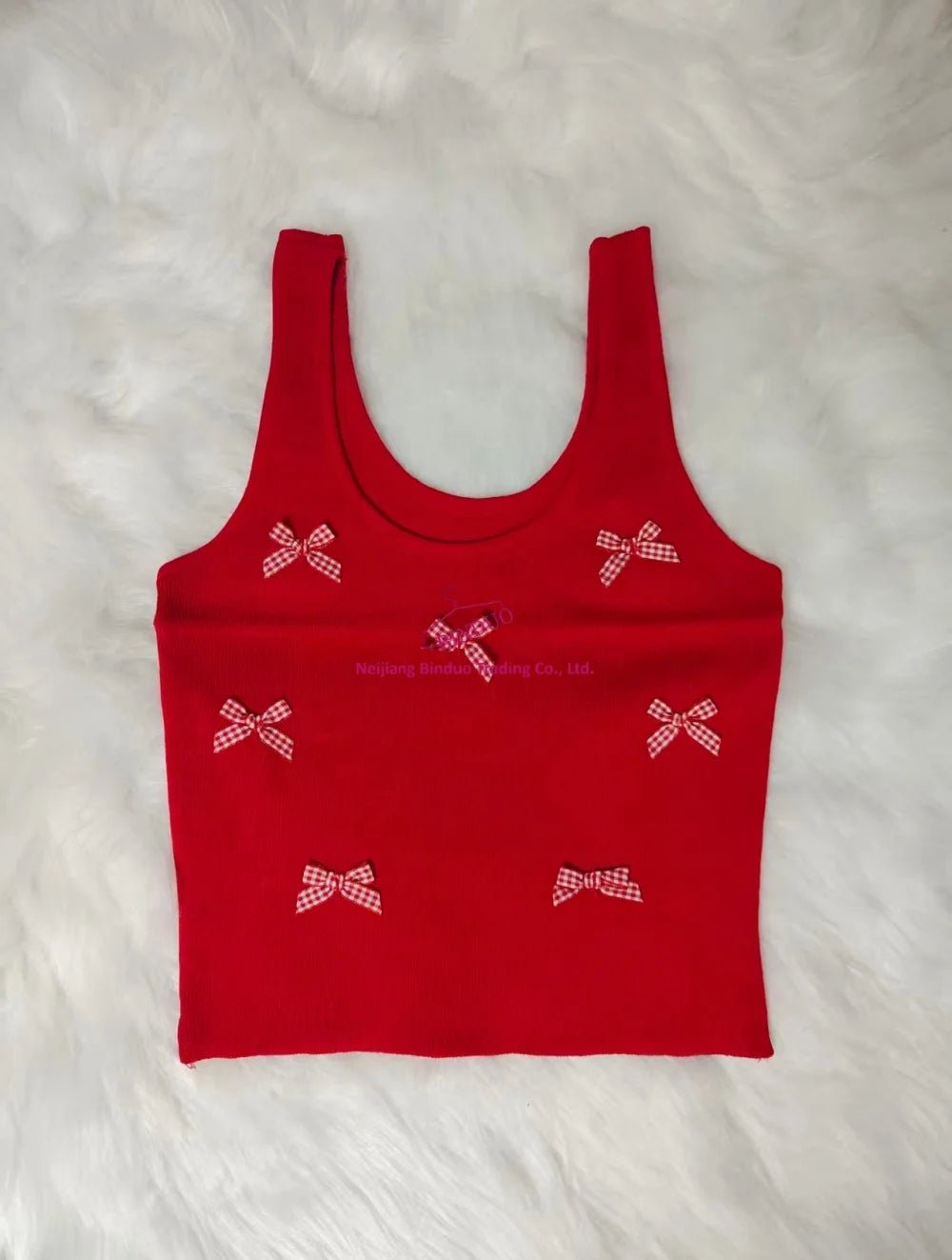 French Summer New Hot Girl Bow Sweet Pure Camisole Vest Slim - fit Base Top for Women - Zeprah