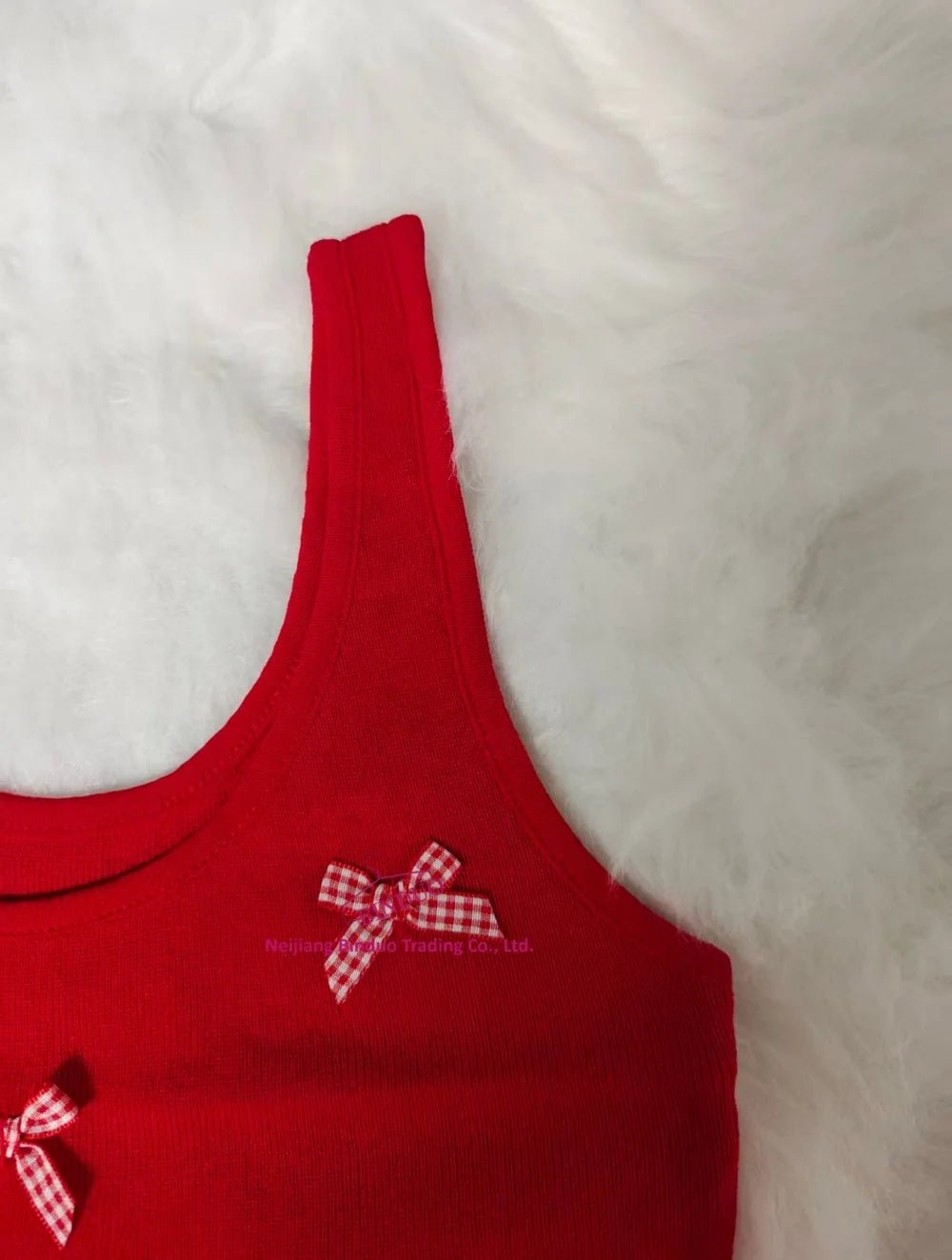 French Summer New Hot Girl Bow Sweet Pure Camisole Vest Slim - fit Base Top for Women - Zeprah
