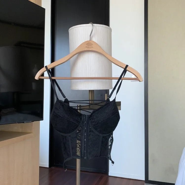 Girl Erogenous Chest Pad Sling Beautiful Back Short Sexy Women's tank Top Female Summer Slim Lace Camsole - Zeprah