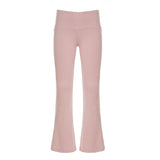Girls Autumn 2 - Piece Set Sweet Bow Trim Casual High Stretch V - Neck Long Sleeve Top Skinny Knit Soft Pants Breathable - Zeprah