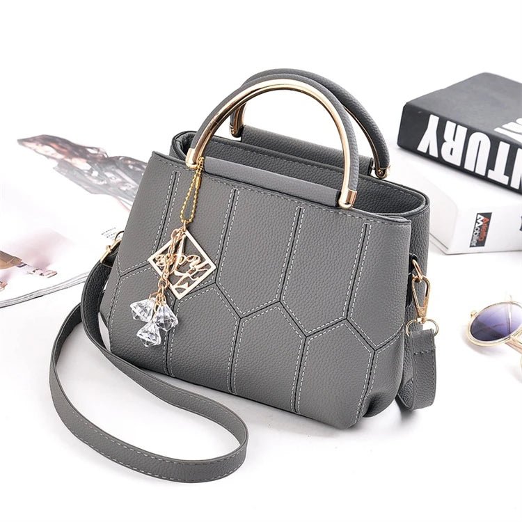 Grey Color Female Cheap Unique Cute Letter Handbags New Arrival Ladies Shoulder Hand Bags - Zeprah