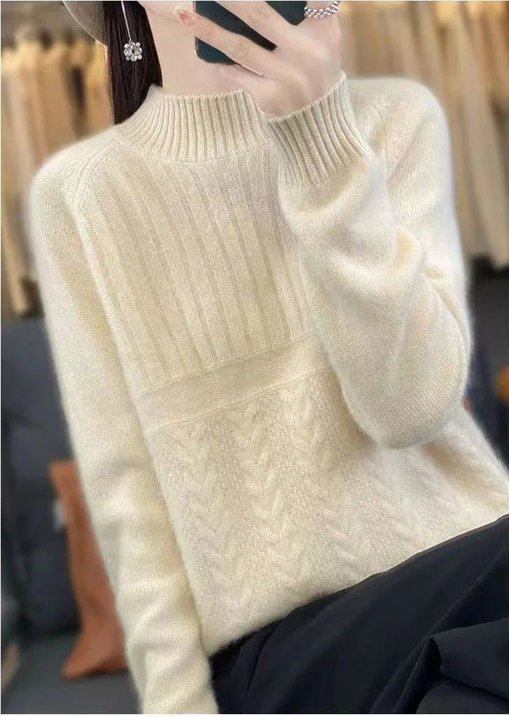 Half - Turtleneck Korean Style Women's Winter New Solid Color Anti - Pilling Sweater - Zeprah