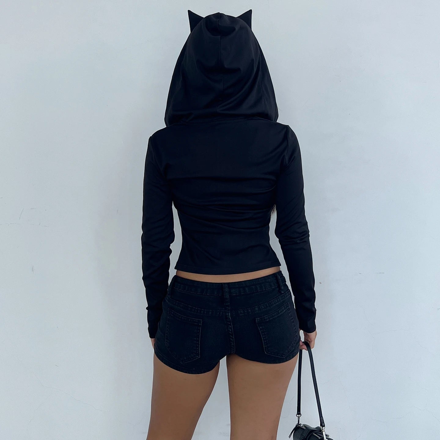 Halloween Autumn Gothic Demon Zip - Up Hoodie Slim Fit Long Sleeve Knitted Eco - Friendly Breathable Solid Color - Zeprah