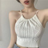 Halter Tank Top for Women Ice Silk Basic tank Top Frenum Going Out Tops - Zeprah