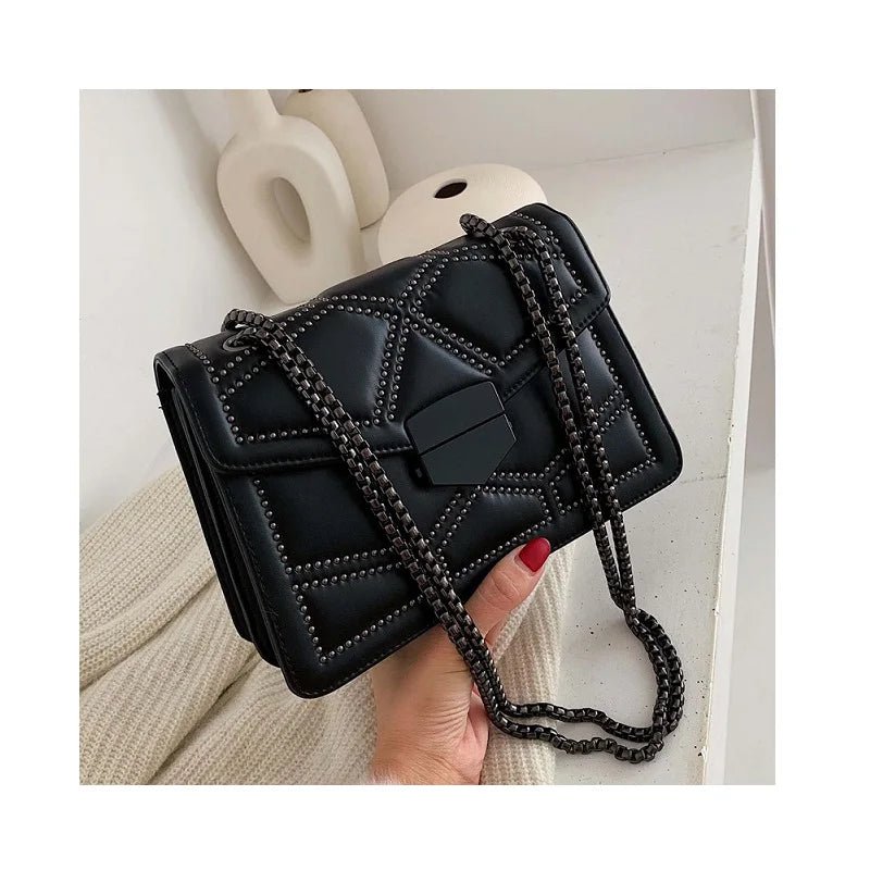 Handbags Fashion Lock Shoulder Messenger Bags Carving Machine Routerll Chains Tote Bag New Polyester - Zeprah