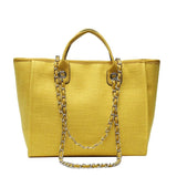Handbags Shoulder Women Beach Bags Large Capacity Canvas Tote Bag With Chain - Zeprah