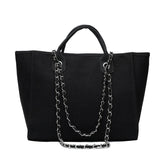 Handbags Shoulder Women Beach Bags Large Capacity Canvas Tote Bag With Chain - Zeprah