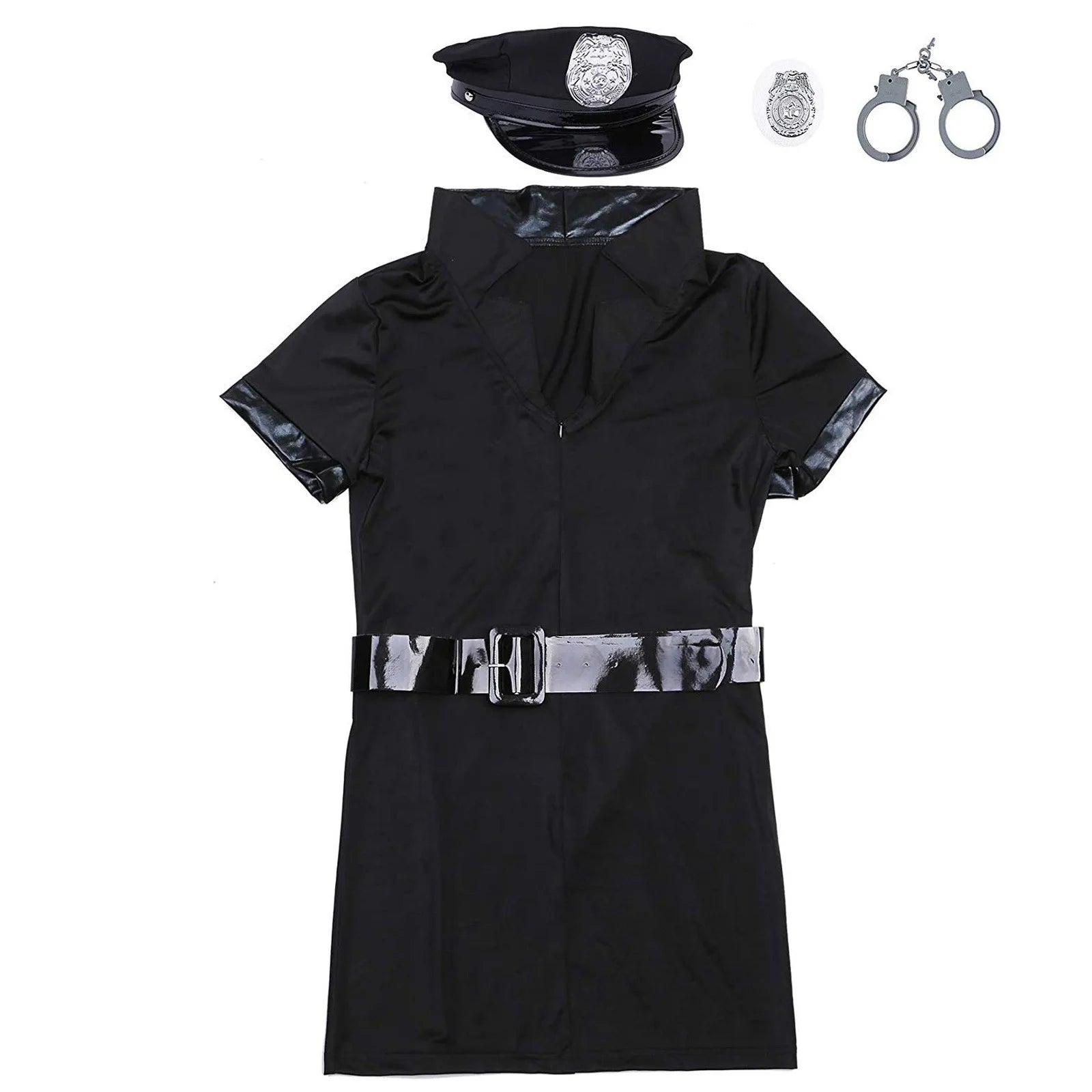 Hat Handcuffs Badge Sexy Uniform Temptation Role Play Policewoman Uniform Suit - Zeprah