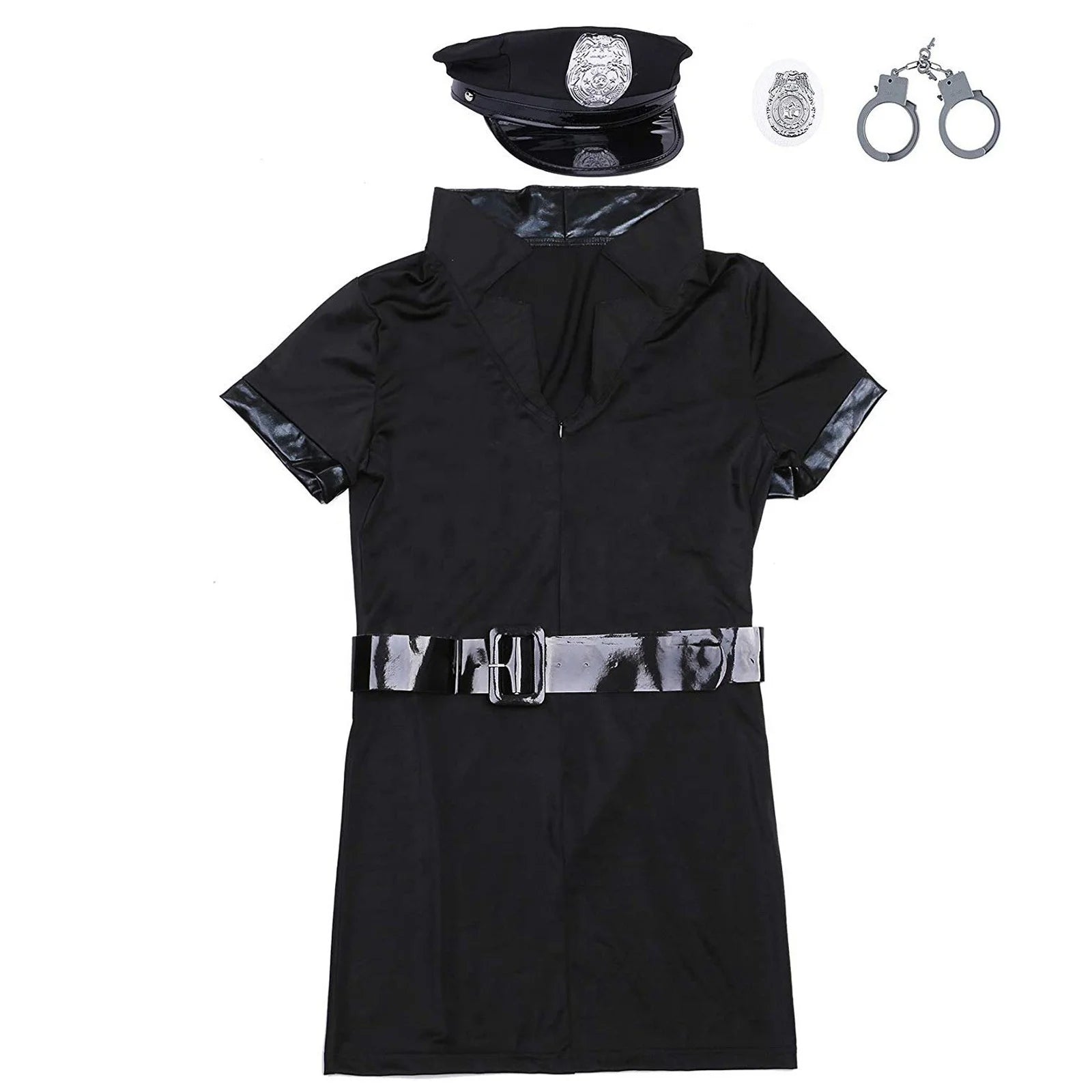 Hat Handcuffs Badge Sexy Uniform Temptation Role Play Policewoman Uniform Suit - Zeprah