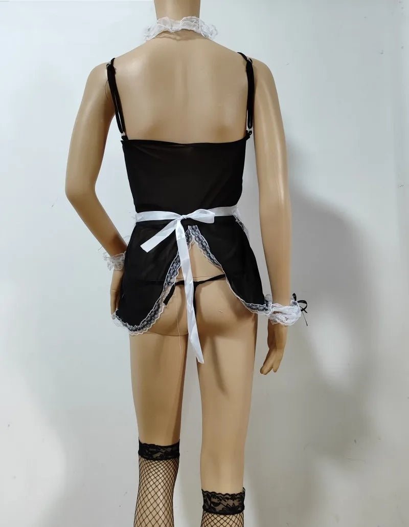 Headband and Stockings Maid Japanese Bondage Suit Adult Sm Lace Maid Cosplay Sexy Lingerie Womens Sexy Underwear - Zeprah