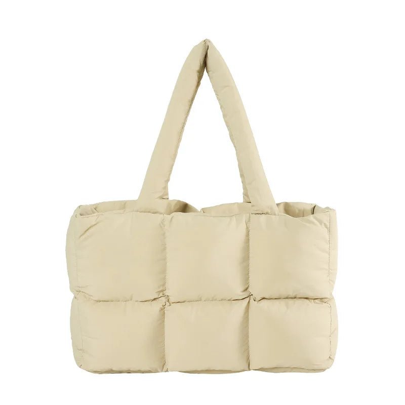 Herald Puffer Tote Bag for Women, Large Quilted Puffy Handbag Lightweight Satchel Purse for Work Travel Gym Shop - Zeprah