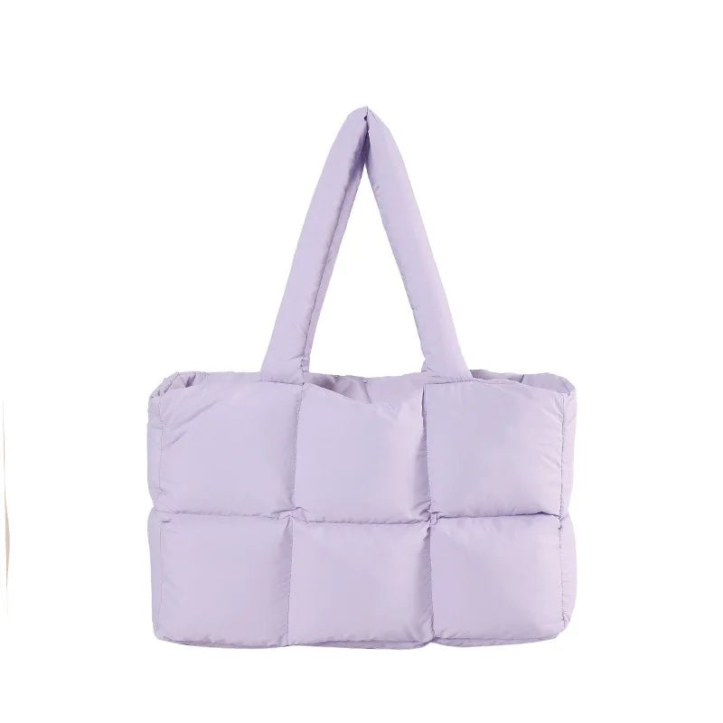 Herald Puffer Tote Bag for Women, Large Quilted Puffy Handbag Lightweight Satchel Purse for Work Travel Gym Shop - Zeprah