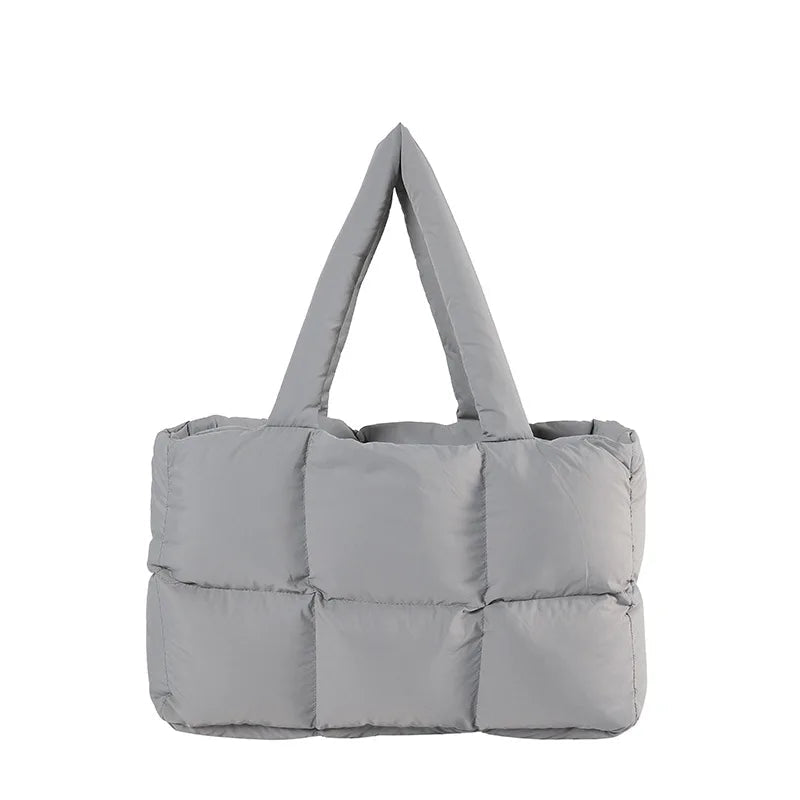 Herald Puffer Tote Bag for Women, Large Quilted Puffy Handbag Lightweight Satchel Purse for Work Travel Gym Shop - Zeprah