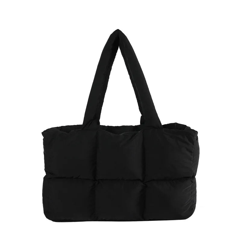 Herald Puffer Tote Bag for Women, Large Quilted Puffy Handbag Lightweight Satchel Purse for Work Travel Gym Shop - Zeprah