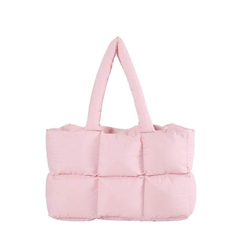 Herald Puffer Tote Bag for Women, Large Quilted Puffy Handbag Lightweight Satchel Purse for Work Travel Gym Shop - Zeprah