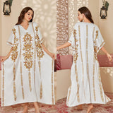 High - End Elegant Long Nightgown Women New Middle Eastern Style Solid Export Drawstring Robes for Spring - Zeprah
